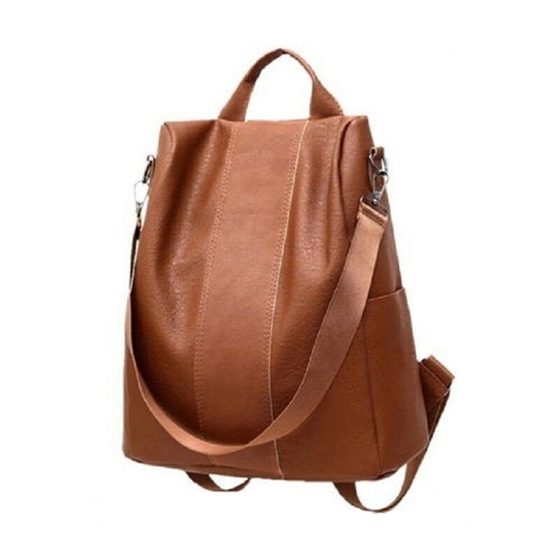 New  fashion bag shoulder bag retro solid color backpack