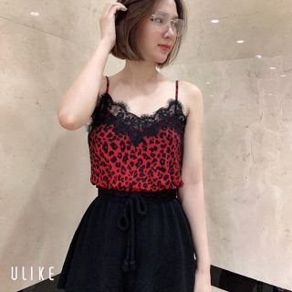 Áo hai dây da báo sành điệu