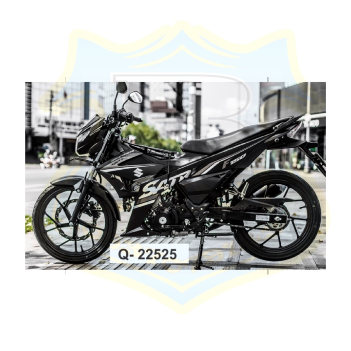 ( Quí khách vui lòng mang ra tiệm cho thợ dán ) Tem Satria fi trắng xám đen