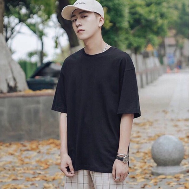Áo phông nam nữ form rộng 2N Unisex thun cotton trơn trắng/đen/be
