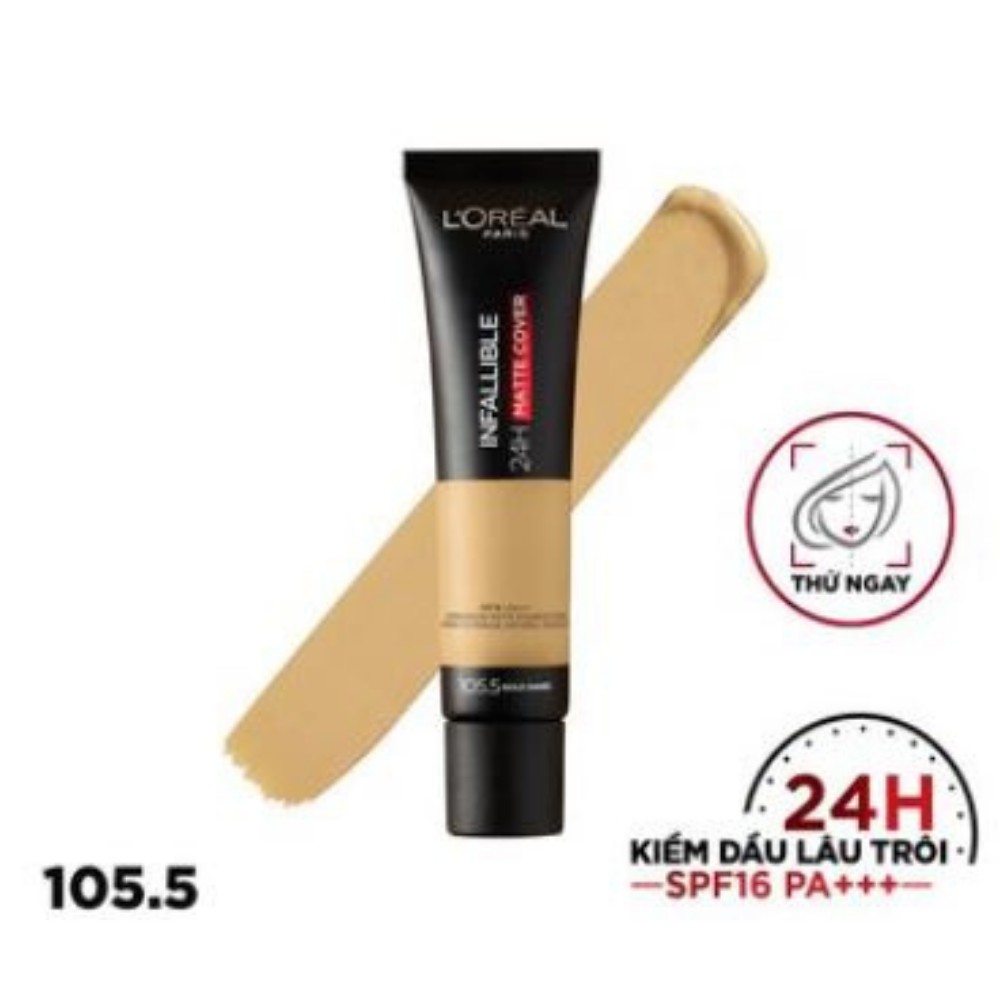 Kem Nền Lâu Trôi L’Oreal Paris SPF16 105.5 Gold Sand 30ml Infallible 24H Matte Cover