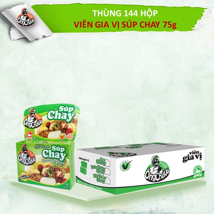 Thùng Viên Gia Vị Súp Chay 75gram Ông Chà Và 144 Hộp Tiết Kiệm Và Tiện Lợi Cho Quán Ăn Nhà Hàng