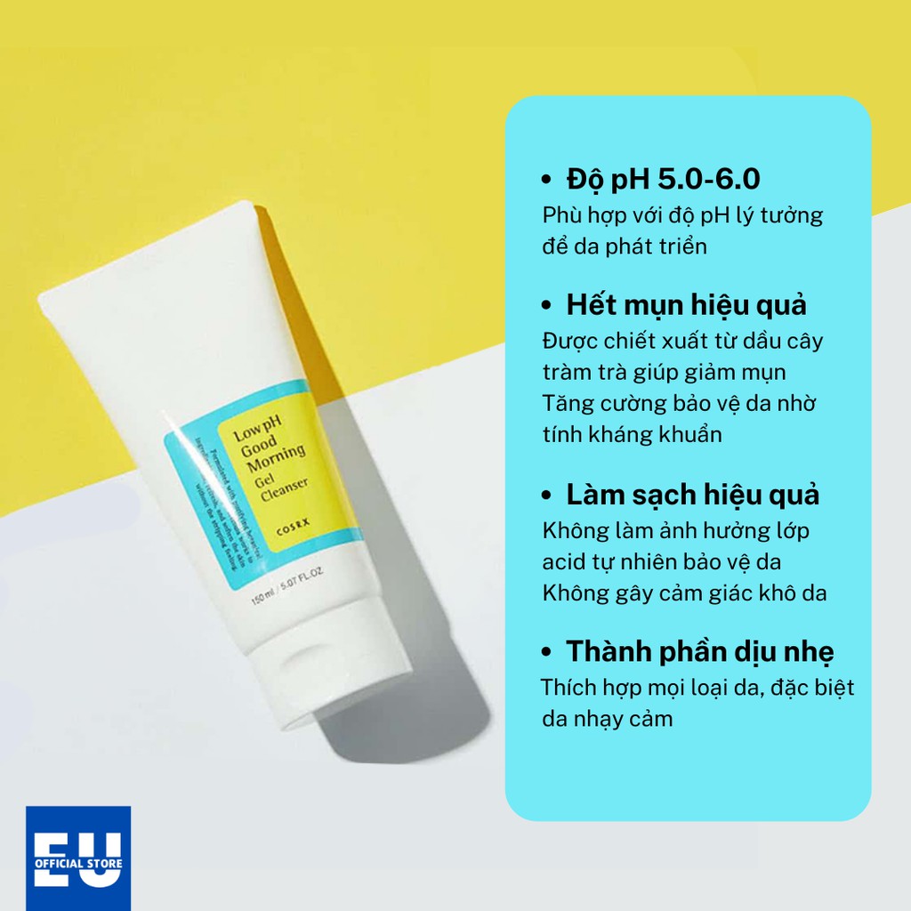 [Loại 150ml] Sữa Rửa Mặt Cosrx Low PH Good Morning Gel Cleanser Dạng Gel Chiết Từ Dầu Cây Trà | BigBuy360 - bigbuy360.vn