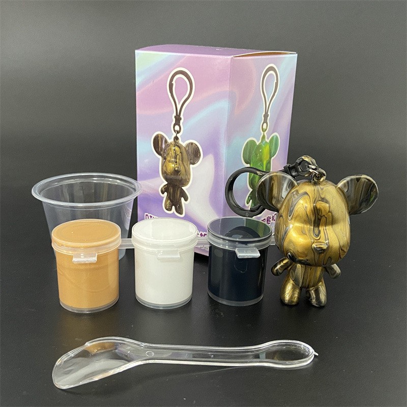 Móc Khóa Hình Gấu Dạng Chất Lỏng DIY