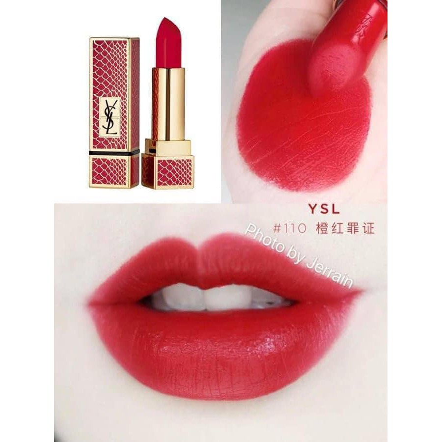 LIMITED EDITION - SON YSL ROUGE PUR COUTURE WILD COLLECTORS MÀU 110 RED IS MY SAVIOR | Shopee Việt Nam