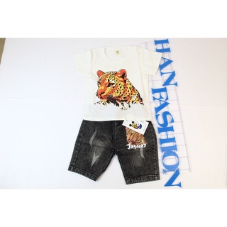 Set quần jean áo thun mãnh hổ