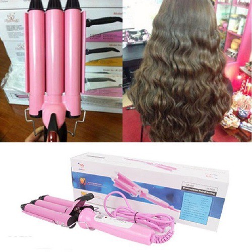 Mấy bấm tóc gợn sóng 3 trục loại size 25cm tạo những kiểu tóc xoăn sóng tùy thích theo phong cách riêng