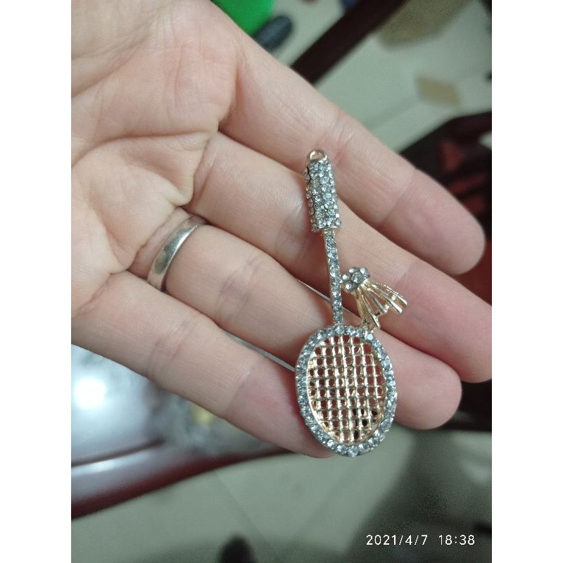 Móc khóa hình cây vợt và trái cầu lông, phụ kiện thời trang dành cho người chơi cầu lông