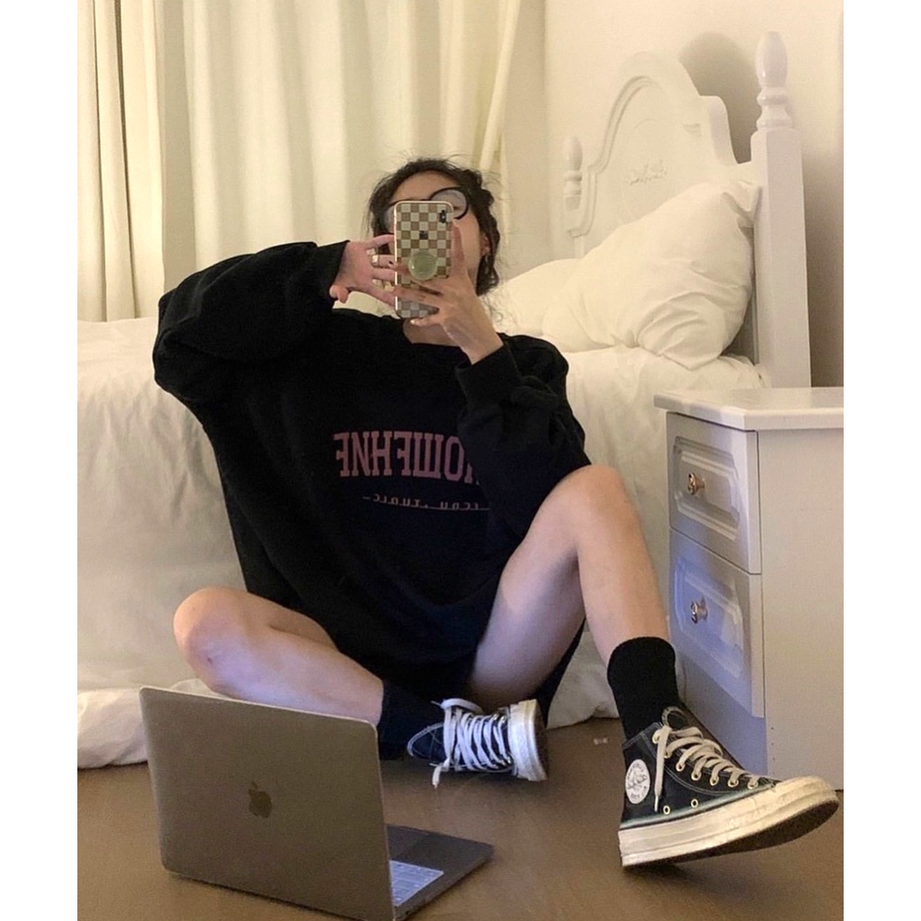 Set Short Nỉ Ohto PEONYB Nữ  🌸 Bộ đồ thu đông quần shorts áo sweater form rộng dài tay cá tính Ulzzang 🌸