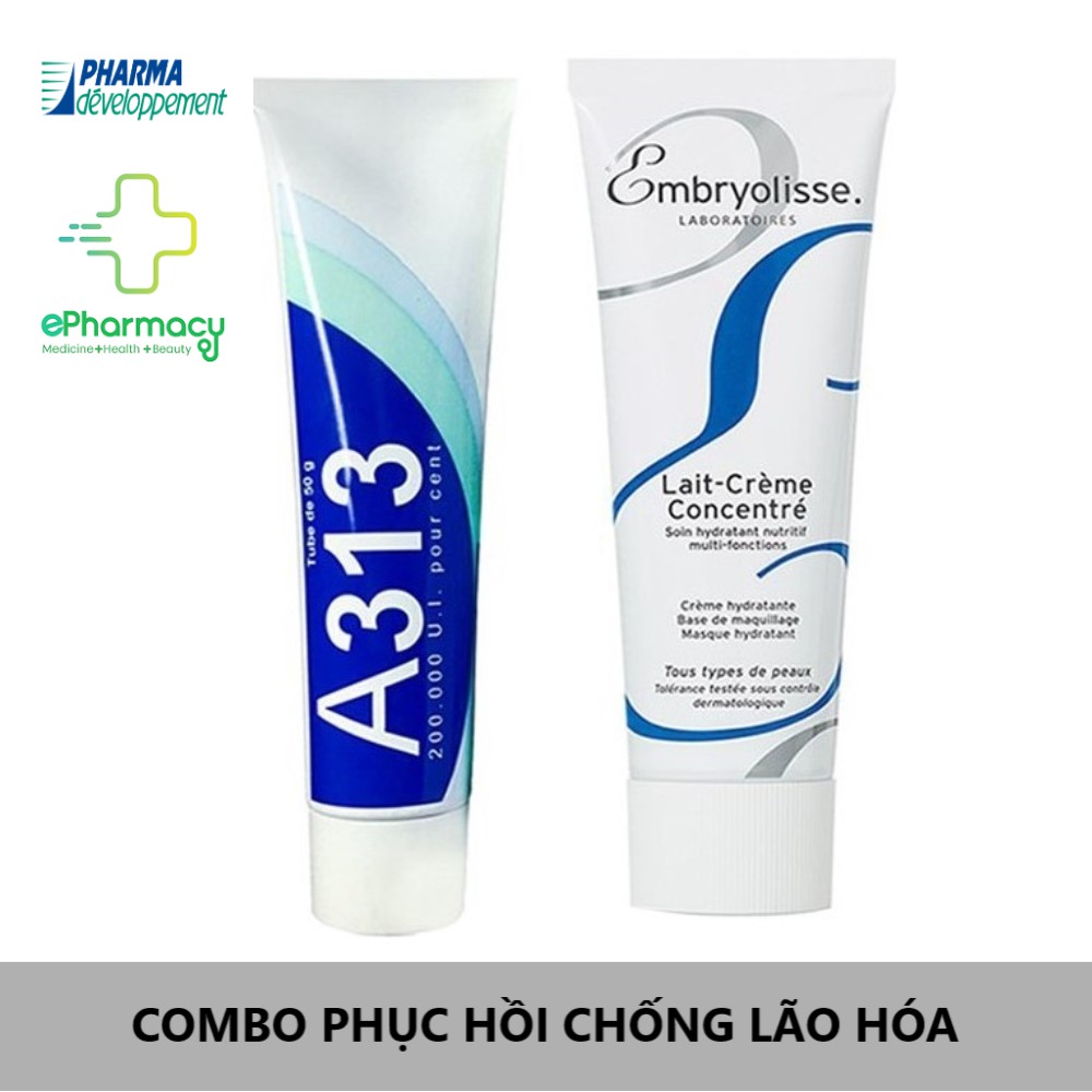 A313 Retinol Cream + Kem Dưỡng EMBRYOLISSE Lait Creme Concentre 30ml - COMBO Phục hồi + dưỡng ẩm chuyên sâu
