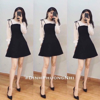 Com bo váy pha voan tiểu thư + váy body+ váy ren trắng