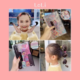 Sét 100 dây thun cột tóc cho bé gái mix màu