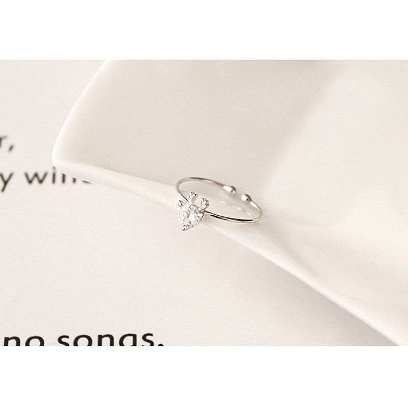 Nhẫn Đeo Ngón Tay Đính Đá Zircon Nhỏ Dễ Thương Phong Cách Hàn Quốc Nhật Bản Cho Nữ