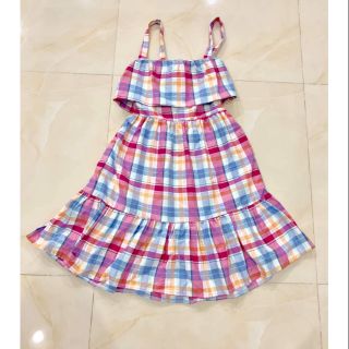Đầm caro buộc nơ sau new tab