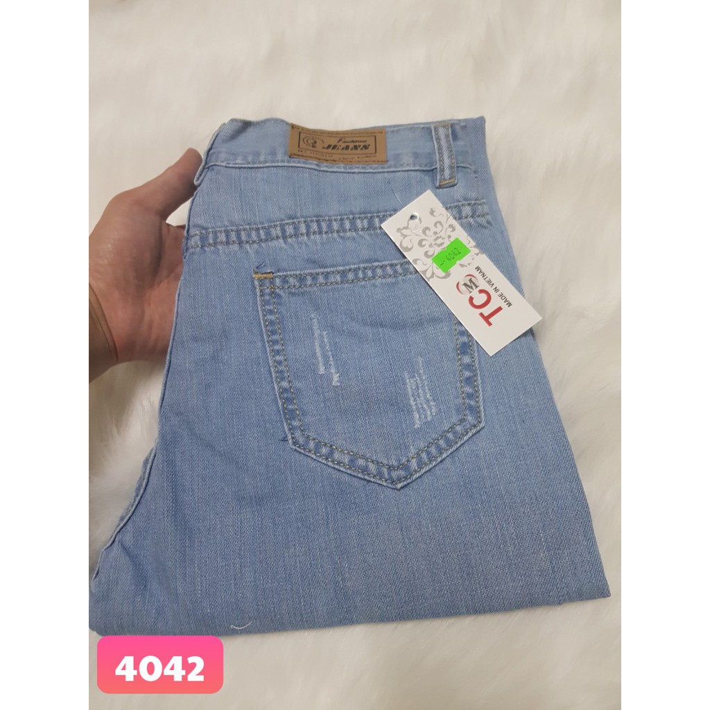 Quần Baggy Jean Nữ Trơn Phối Chữ (Hình Thật) MS 4042 | BigBuy360 - bigbuy360.vn