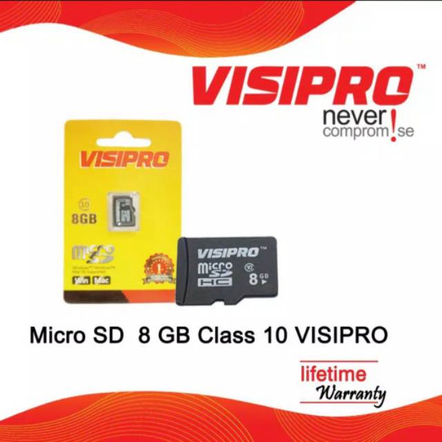 Thẻ Nhớ Micro Sd Visipro 8gb Class 10
