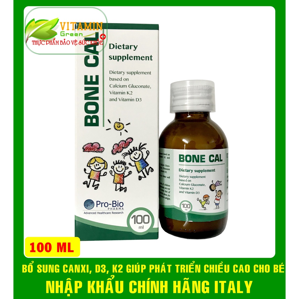 CANXI HỮU CƠ CHO BÉ BONE CAL BỔ SUNG CANXI VITAMIN D3-K2 GIÚP PHÁT TRIỂU CHIỀU CAO TỐI ƯU | NHẬP KHẨU CHÍNH HÃNG ITALY