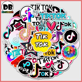 [Set 50 Cái] Sticker logo Tiktok HOT trend dán trang trí laptop, mũ nón bảo hiểm, vali, xe tay ga, ván trượt - DB.013