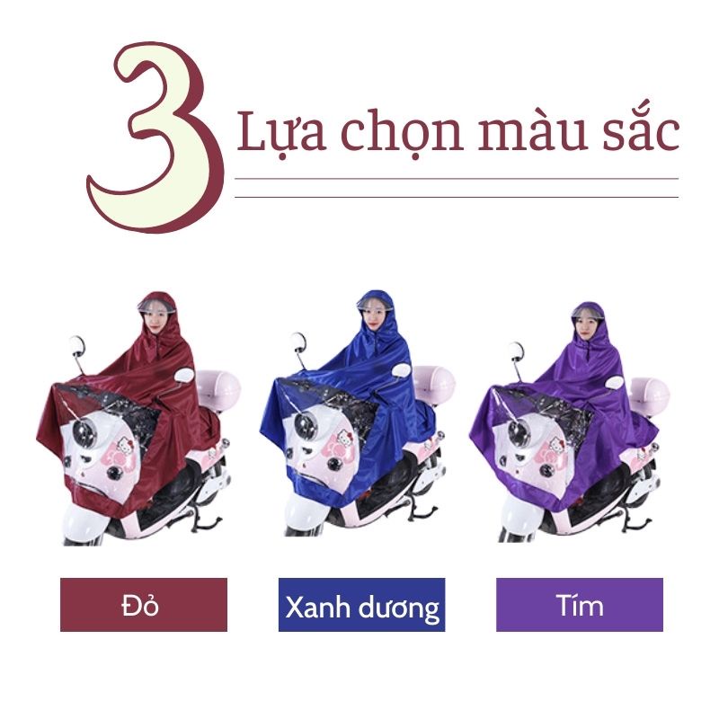 Áo mưa choàng 2 mũ JIASHI vải dù Oxford chống rách có vành che mưa siêu rộng AMP01