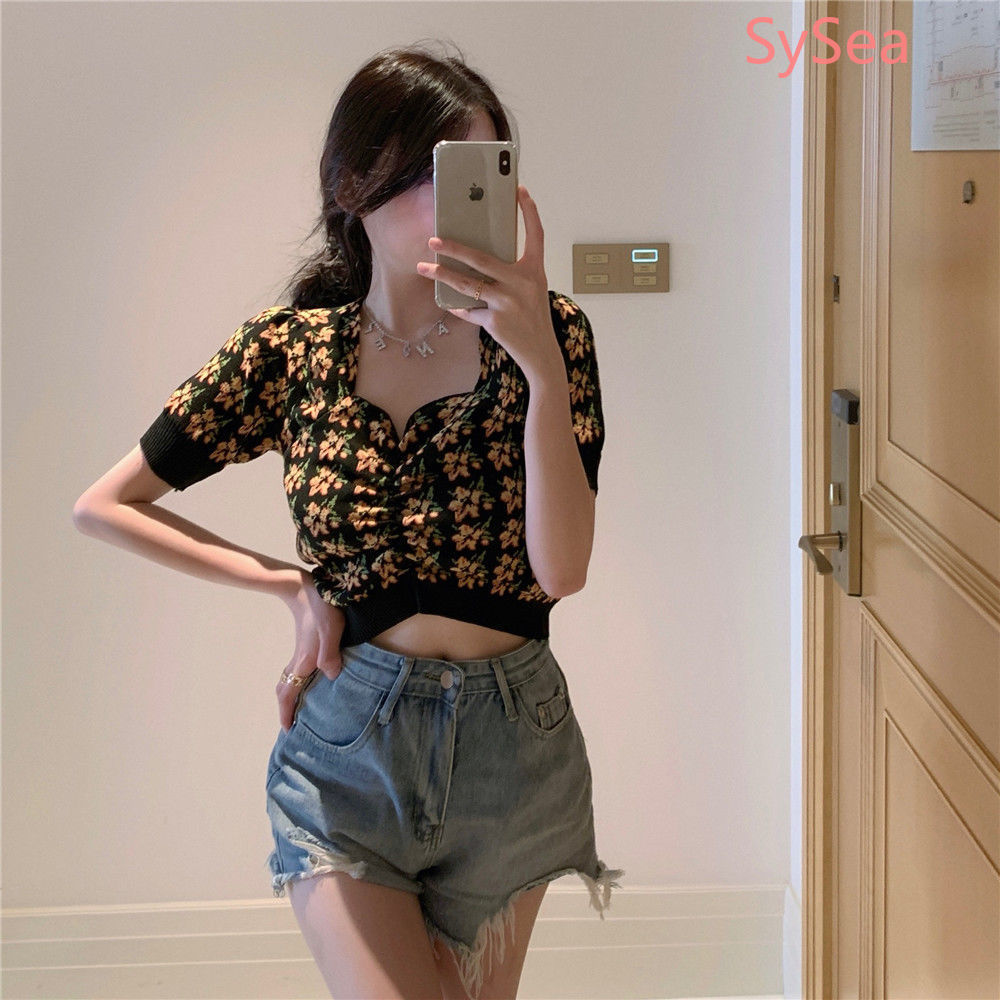 Áo Dệt Kim Ngắn Tay Thời Trang Mùa Hè Cho Nữ