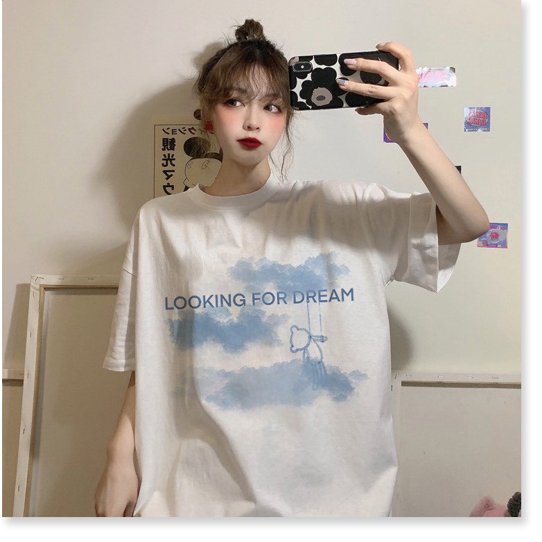 Áo Thun Tay Lỡ LOOKING FOR DREAM Form Rộng Ulzzang Unisex AQA1807 24 vuhuyenstore