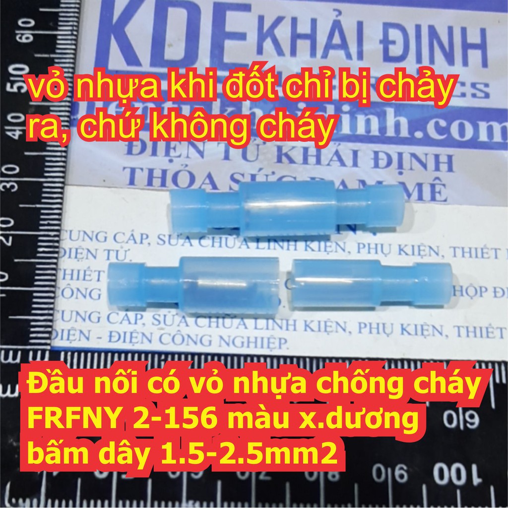 gói 20 Đầu nối dây điện loại thẳng, có vỏ nhựa chống cháy FRFNY 2-156 màu x.dương, bấm dây 1.5-2.5mm2 kde6690