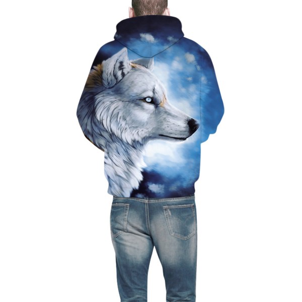 Áo hoodie in hình chó sói 3D unisex