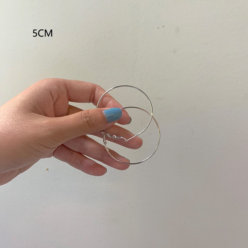 Bông Tai Hình Tròn Đơn Giản Theo Phong Cách Hàn Quốc Dành Cho Nữ