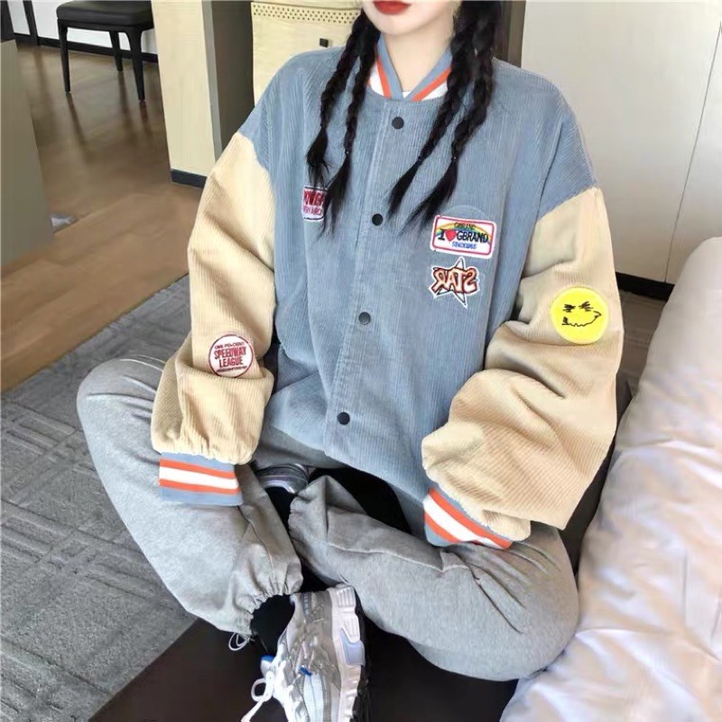 [Mã WASTMAY giảm 15% tối đa 30K đơn 150K] Áo khoác Bomber nhung tăm ullzang | BigBuy360 - bigbuy360.vn