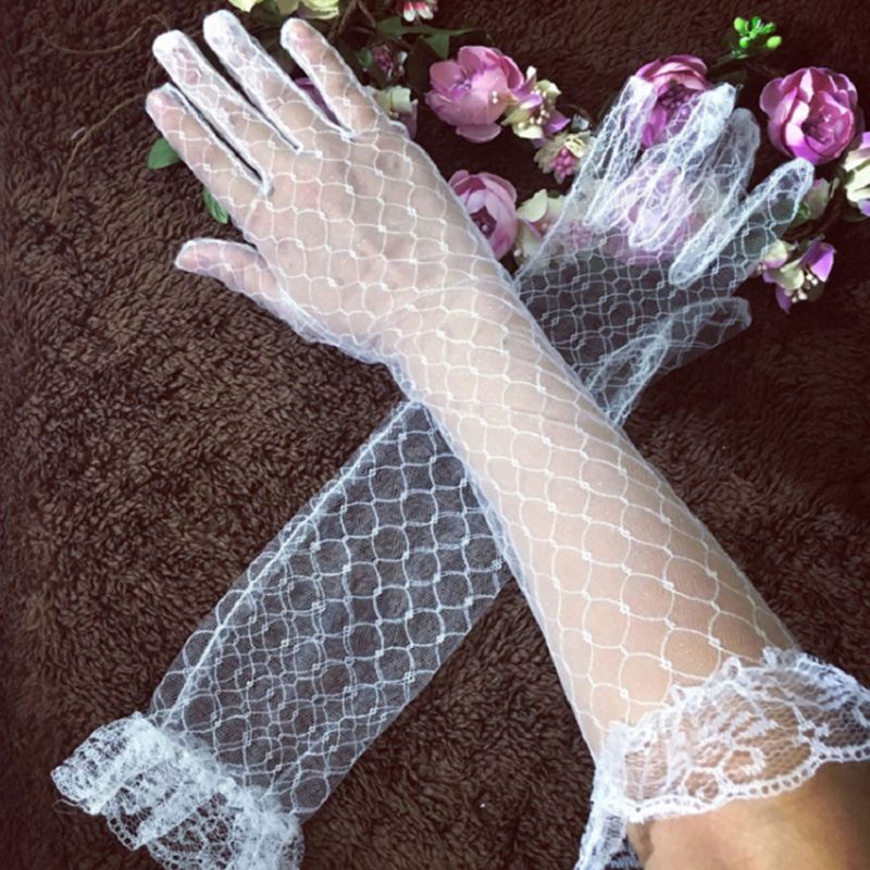 ✿ Găng Tay Ren Toàn Bộ Ngón Tay Chống Nắng Cho Nữ