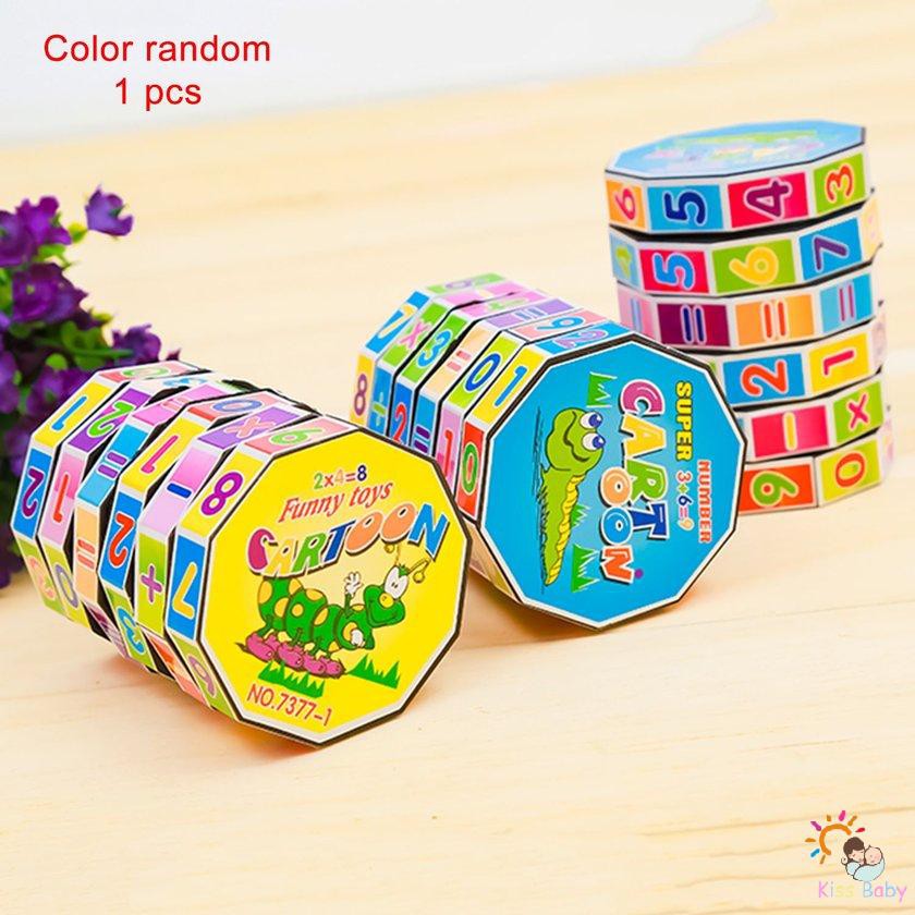 Đồ chơi khối hình trụ in số bằng nhựa 6 lớp cho trẻ em