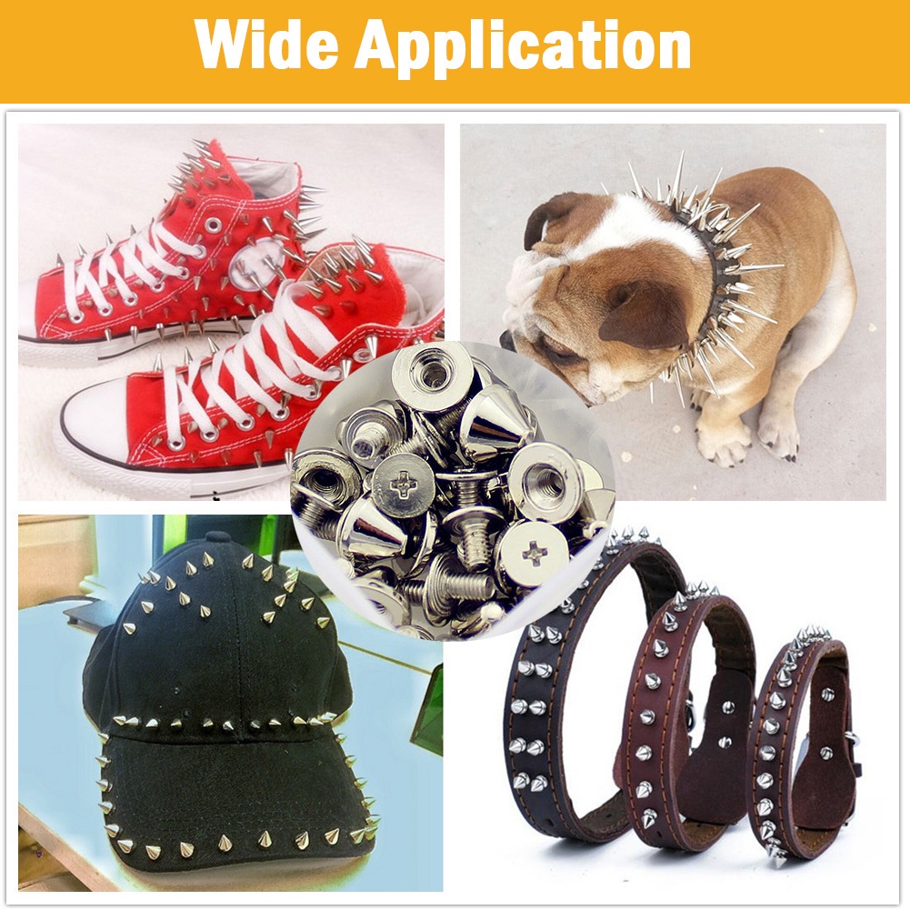 Đinh Tán Màu Bạc Cho Quần Áo Da Phong Cách Punk