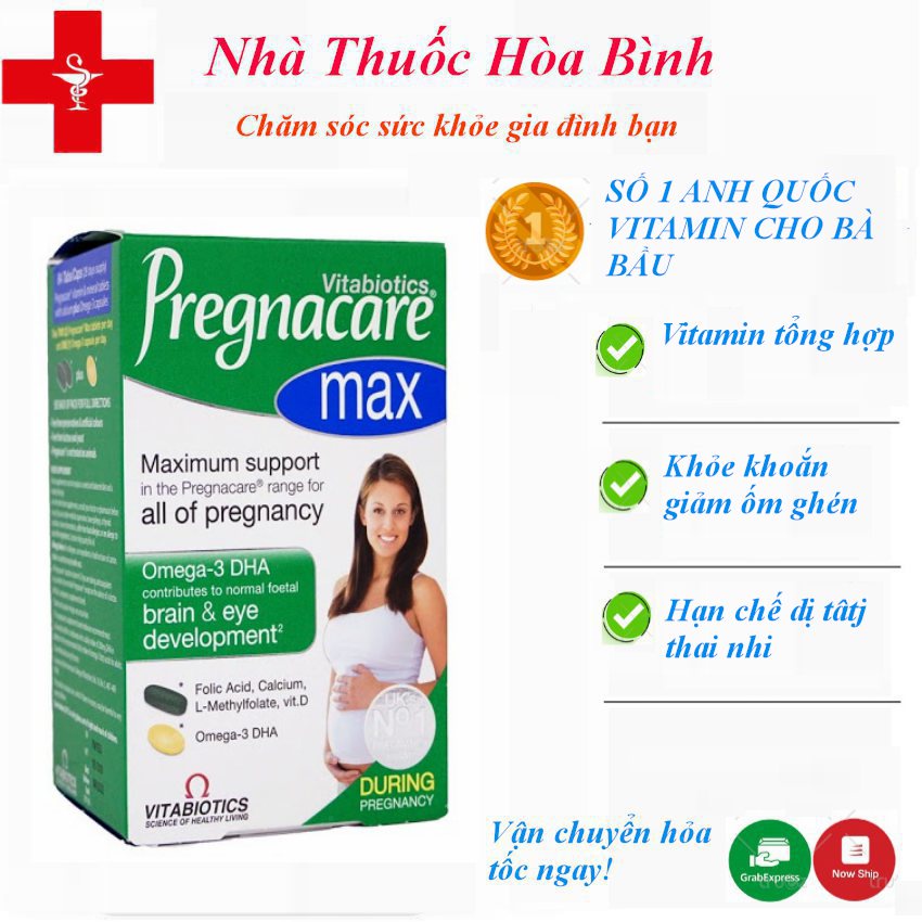 Vitamin bầu bổ sung dinh dưỡng cho bà bầu và mẹ sau sinh Pregnacare Max(84 Viên) , UK-Hàng Mới