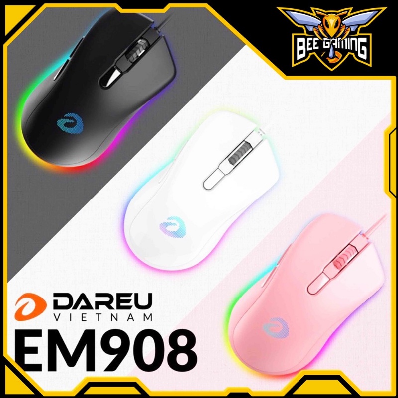 Chuột Máy Tính Gaming Dareu Có Đèn Led Chuyên Dụng Cho Game Làm Việc Cực Bền - Bảo Hành 24 Tháng