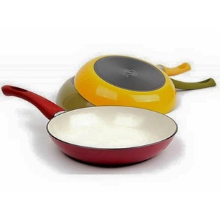 chảo tráng men trắng ceramic LocknLock ecook 24cm v573