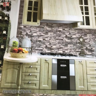 giấy dán tường giả gạch ,hoa văn vân gạch đá ,giấy lụa không keo công nghệ đức,khổ 53cm,dán phòng khách ,phòng ngủ