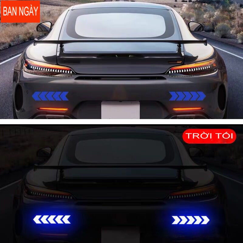 Decal dán xe ô tô – Bộ Decal trang trí xe ô tô hình mũi tên cảnh báo nguy hiểm VER 2