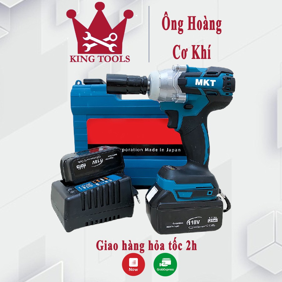 [TẶNG 5 ĐẦU KHẨU] Máy siết bulong Makita 118V, máy siết bulong không chổi than- siêu khỏe - 3 tốc độ - có bàn sạc nhanh