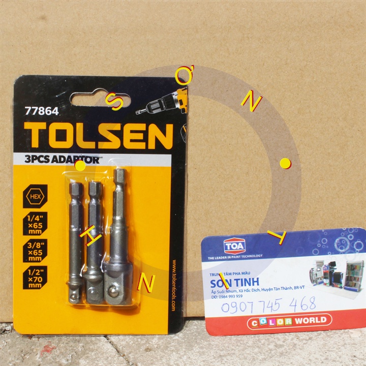 Bộ 3 đầu chuyển lục giác ra Đầu khẩu Tolsen 77864