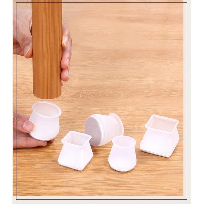 SET 4 Bọc Chân Bàn Ghế Silicone Cao Cấp / Miếng Lót Chân Bàn Ghế Chống Trượt, Chống Trầy Sàn Gỗ Tiện dụng Trong Gia Đình