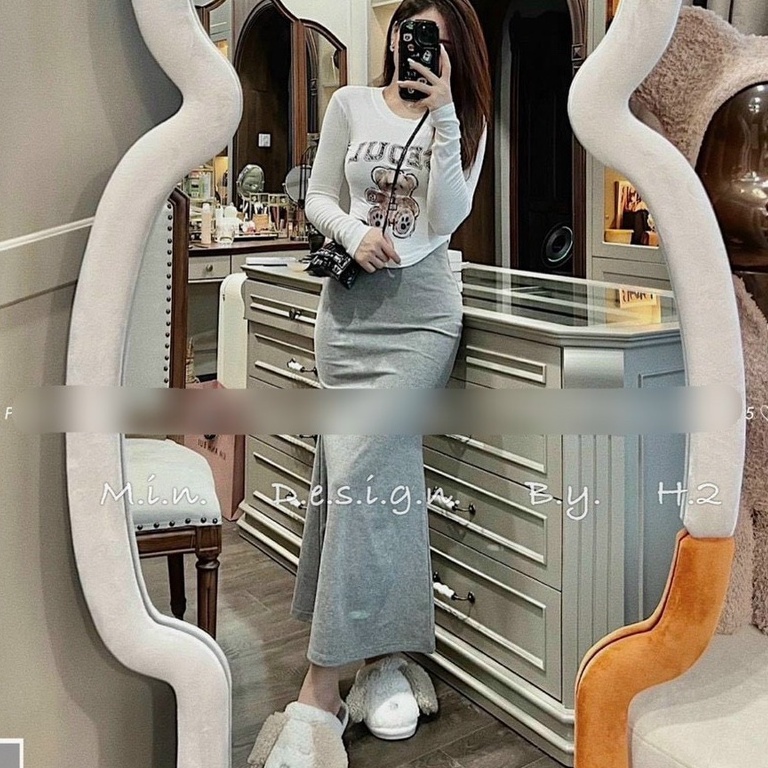 Set đầm body hai dây đuôi cá kèm khoác in họa tiết cực dễ thương cho nàng đi chơi dự tiệc đầm váy nữ