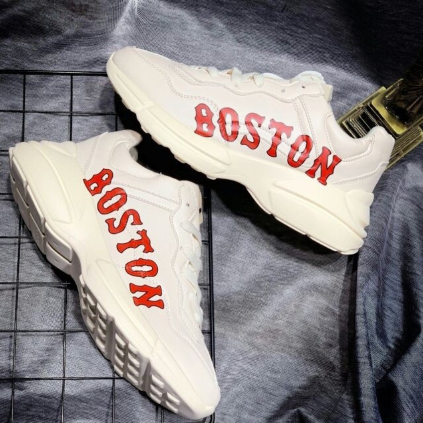 Giày thể thao  boston trắng chữ đỏ tăng chiều cao thời trang, giày mlb, Hotgirl99