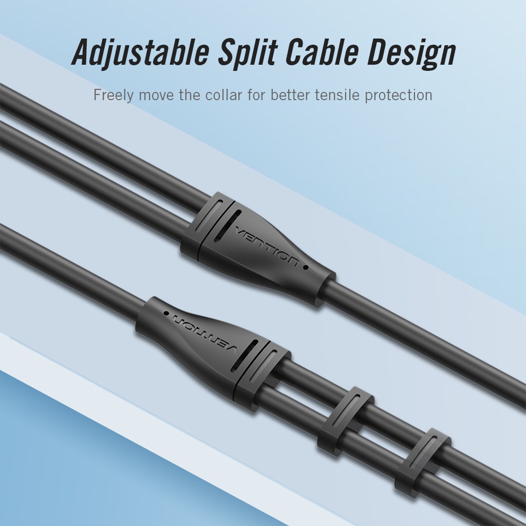 Cáp VENTION chuyển giắc 3.5mm sang 2 lỗ cắm tai nghe và micro tiện dụng
