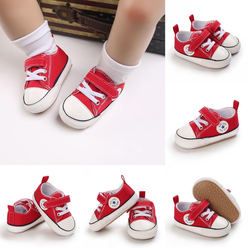 Giày Lười Vải canvas Mềm Họa Tiết Ngôi Sao Năm Cánh Nhiều Màu Tùy Chọn Cho Bé Sơ Sinh