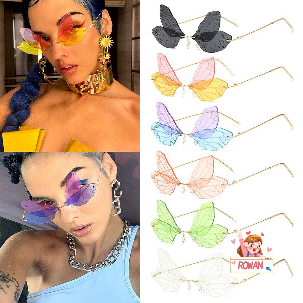 Kính Râm Nữ Không Gọng Màu Gradient Hình Bướm