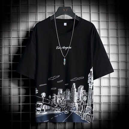 Áo Thun Tay Ngắn Cổ Tròn Dáng Rộng Thời Trang Mùa Hè Cho Nam Size M-3XL