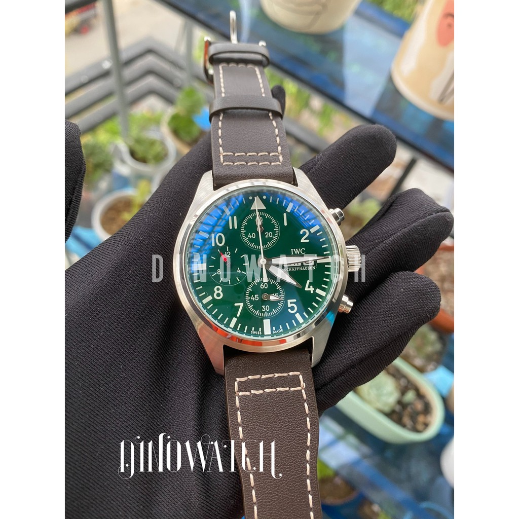 Siêu phẩm IWC đồng hồ nam chronograph mặt xanh , máy Pin, size 42mm