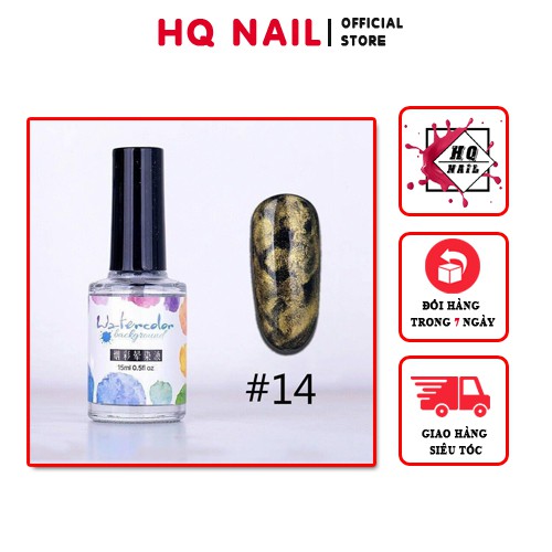 Cồn loang nhũ vàng bạc design móng cự xinh