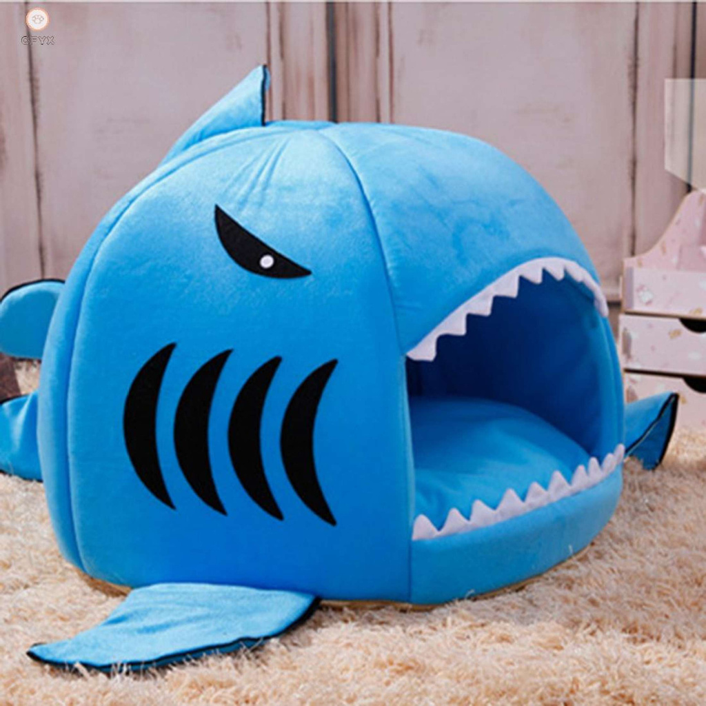 Nhà Thú Cưng Hình Cá Mập, Giường Cho Mèo Con Mèo Con Thoải Mái Có Thể Tháo Rời, Màu Hồng + M, CYF #-168