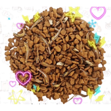 Hạt cho mèo aatas Gold Dry 1.2kg mix Cá Cơm Sấy